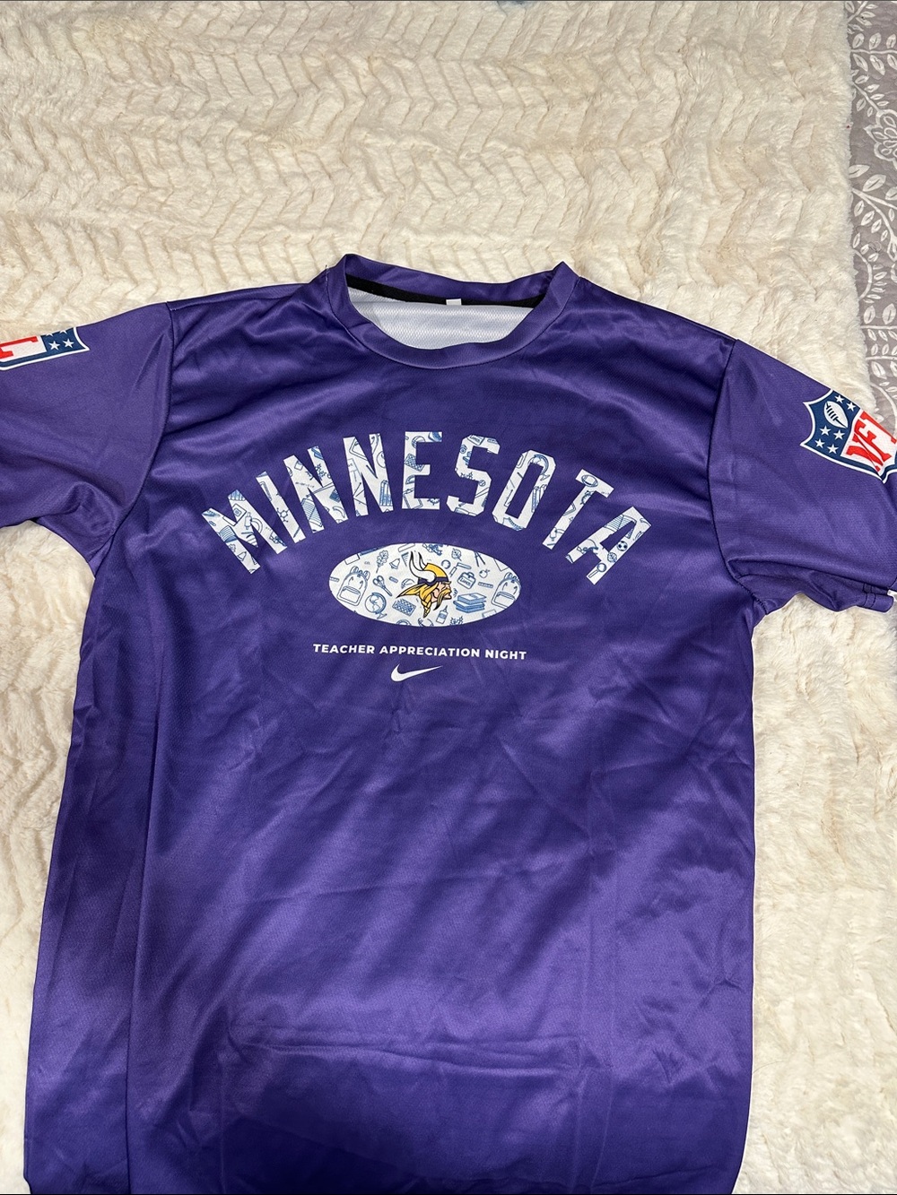 NFL Purple Minnesota Teacher Appreciation Short Sleeve Jersey